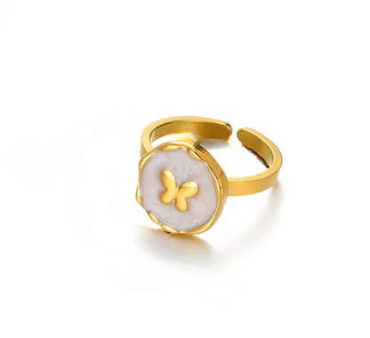 Butterfly Pearl Ring - 18k Gold