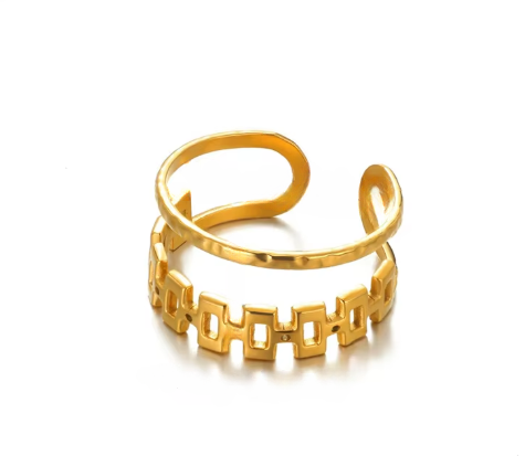 Anel Geo Luxe - Ouro 18k