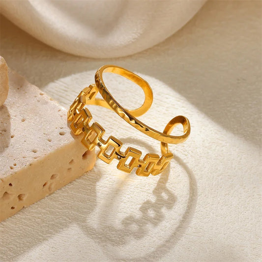 Geo Luxe Ring - 18k Gold