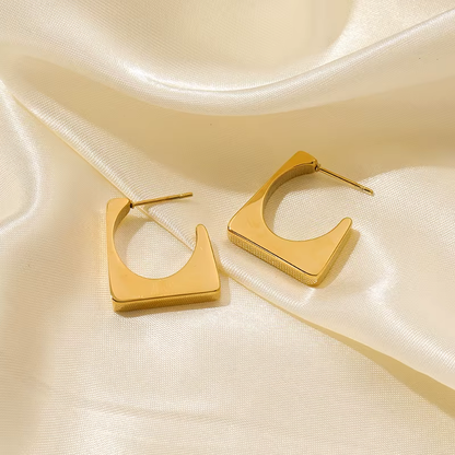 Square Luxe Earrings - 18k Gold